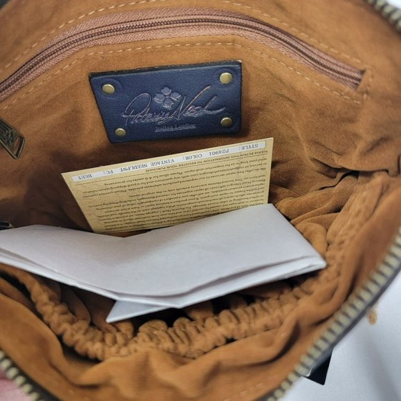 Patricia Nash Capri Wristlet Purse blue brown Vintage Needlepoint Retired zipper - Picture 7 of 9